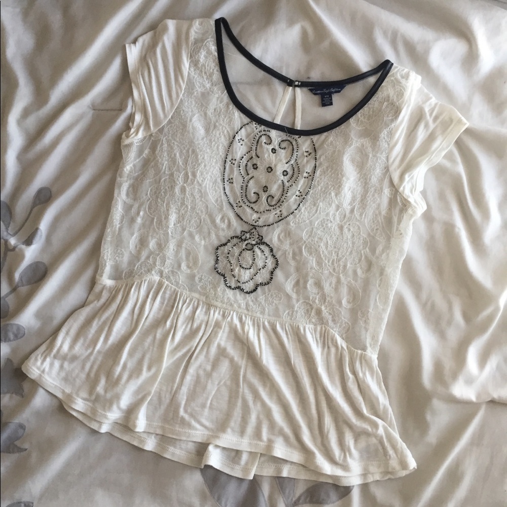 Lacy cream colored top